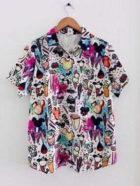 Disney Amusement Park Foods Custom Button Down
